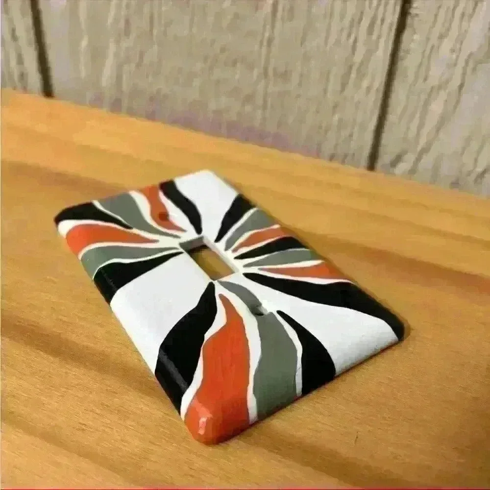 Hand Painted Ceramic Stripes Light Switch Cover Plate